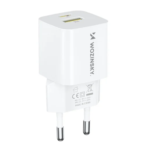 Wozinsky WWCEAC GaN USB-A és USB-C 33W fali töltő - fehér, - 2