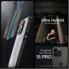  iPhone 15 Pro Spigen Crystal Hybrid matt fekete tok