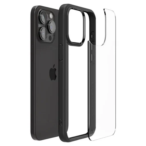  iPhone 15 Pro Spigen Crystal Hybrid matt fekete tok - 13