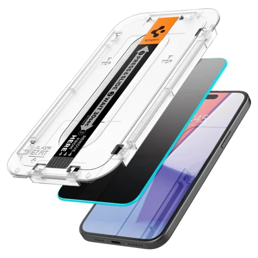TEMPERED GLASS Spigen GLAS.TR "EZ FIT" 2-PACK IPHONE 15 PRIVACY üvegfólia - 2