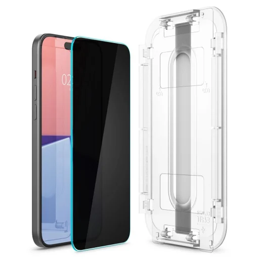 TEMPERED GLASS Spigen GLAS.TR "EZ FIT" 2-PACK IPHONE 15 PRIVACY üvegfólia - 3