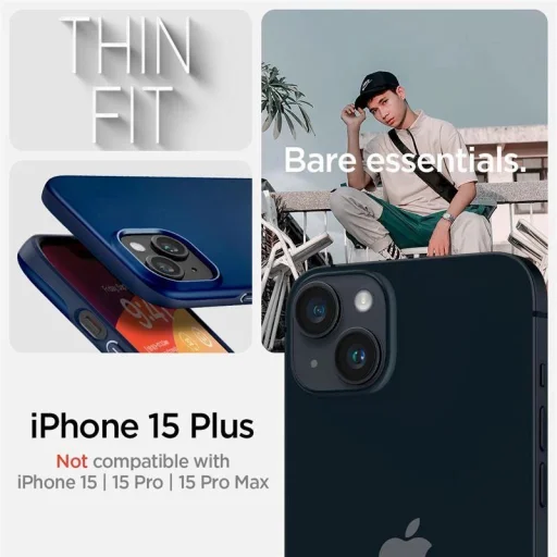  iPhone 15 Plus Kék Spigen Thin Fit tok - 3
