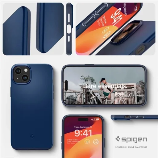  iPhone 15 Plus Kék Spigen Thin Fit tok - 13