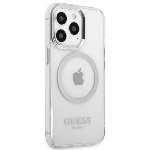 Guess Metal Outline MagSafe tok iPhone 13 Pro / iPhone 13 - ezüst - 4