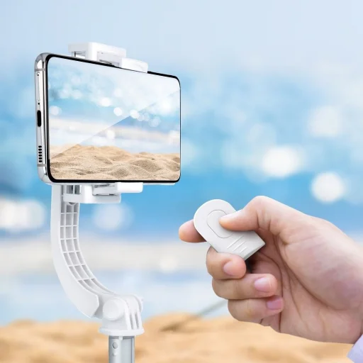 Combo selfie bot állvánnyal és Bluetooth távirányítóval GIMBAL STABILIZÁTORRAL fekete SSTR-L08 - 4