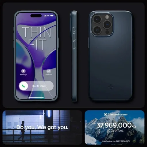 iPhone 15 Pro Max Spigen Thin Fit, metal slate tok - 8