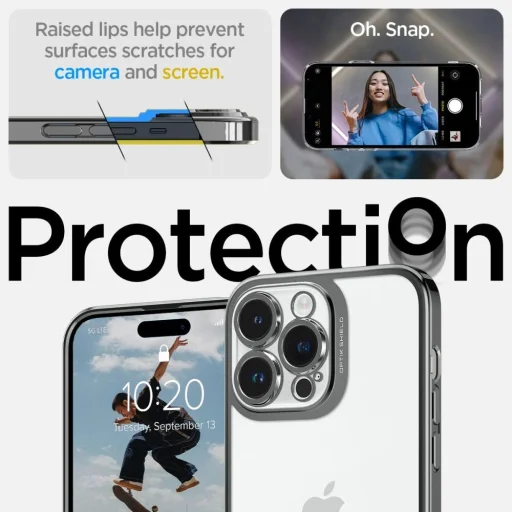  iPhone 14 Pro Chrome Gray Spigen Optik Crystal tok - 11