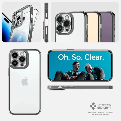  iPhone 14 Pro Chrome Gray Spigen Optik Crystal tok - 13