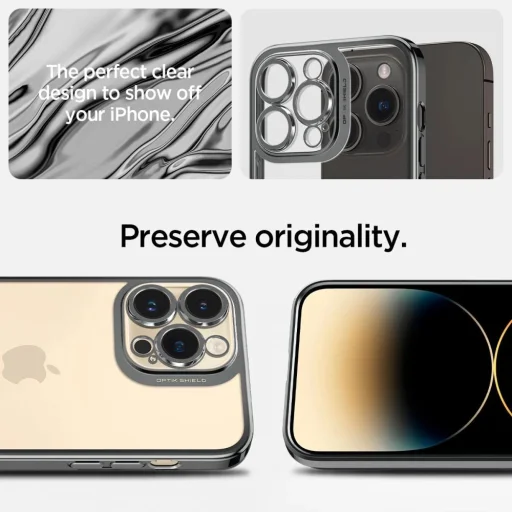 iPhone 14 Pro Chrome Gray Spigen Optik Crystal tok - 9