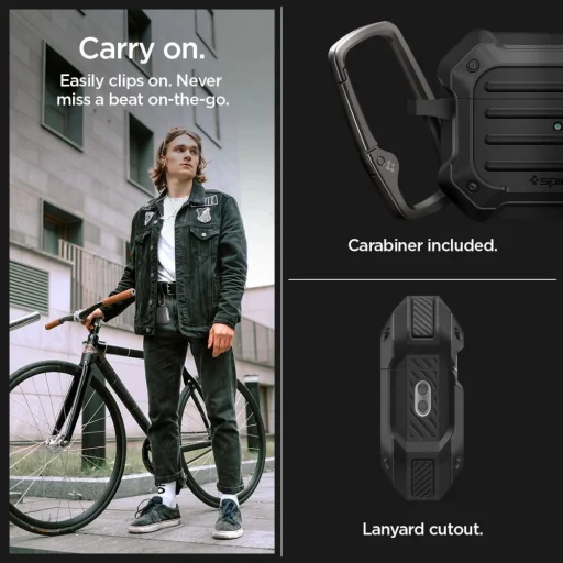  Apple AirPods Pro 1 / 2 Fekete Spigen Tough Armor Mag Magsafe tok - 13