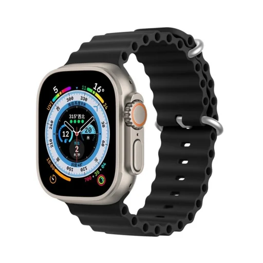DUX DUCIS OCEAN WAVE szilikon szíj Apple Watch 38/40/41 mm fekete - 2