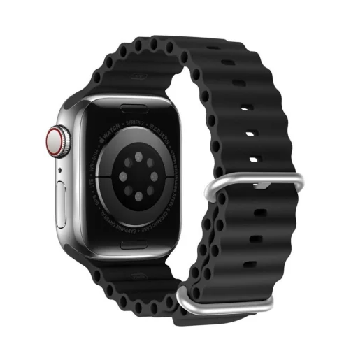 DUX DUCIS OCEAN WAVE szilikon szíj Apple Watch 38/40/41 mm fekete - 1