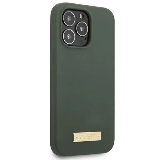 Guess GUHMP13XSPLA iPhone 13 Pro Max 6.7" zöld/keki kemény tok Silicone Logo Plate MagSafe - 4