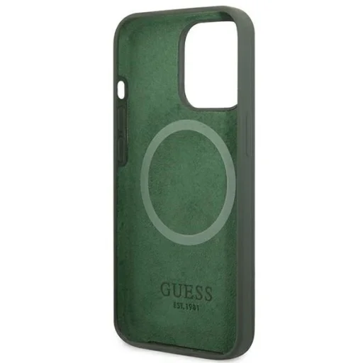 Guess GUHMP13XSPLA iPhone 13 Pro Max 6.7" zöld/keki kemény tok Silicone Logo Plate MagSafe - 7