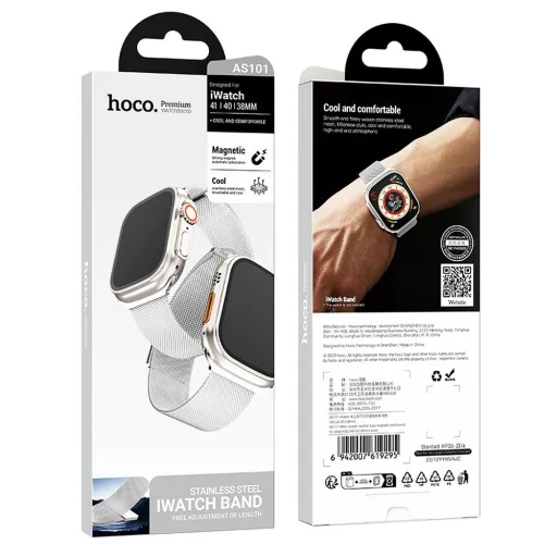 HOCO szíj Apple Watch 42 / 44 / 45 / 49 mm AS101 ezüst - 4