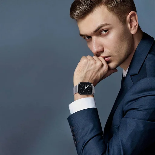 DUX DUCIS Milanese rozsdamentes acél mágneses szíj Apple Watch 42 / 44 / 45 mm szürke - 7