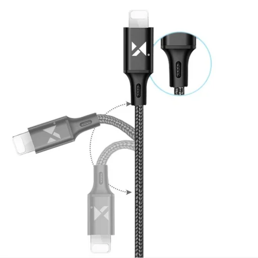 Wozinsky USB - Lightning kábel 2,4A 1m fekete (WUC-L1B) - 6