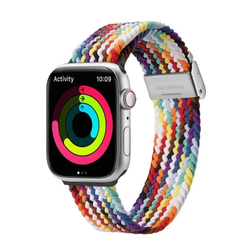 DUX DUCIS Mixture II nyújtható fonott szíj Apple Watch 42 / 44 / 45 mm szivárvány - 1