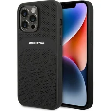AMG AMHMP14XOSDBK iPhone 14 Pro Max 6.7" fekete/fekete kemény tok Bőr Ívelt Vonások MagSafe tok