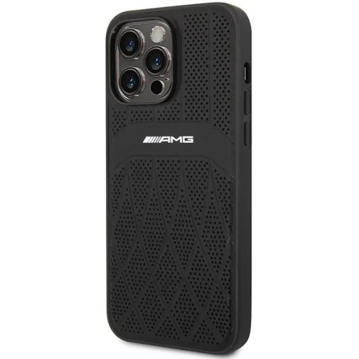 AMG AMHMP14XOSDBK iPhone 14 Pro Max 6.7" fekete/fekete kemény tok Bőr Ívelt Vonások MagSafe tok - 2