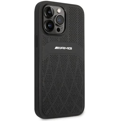 AMG AMHMP14XOSDBK iPhone 14 Pro Max 6.7" fekete/fekete kemény tok Bőr Ívelt Vonások MagSafe tok - 4