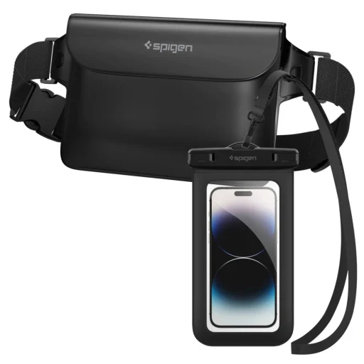 Spigen A621 Čierna Aqua Shield vodotesná ľadvinka + plávajúce puzdro - 2