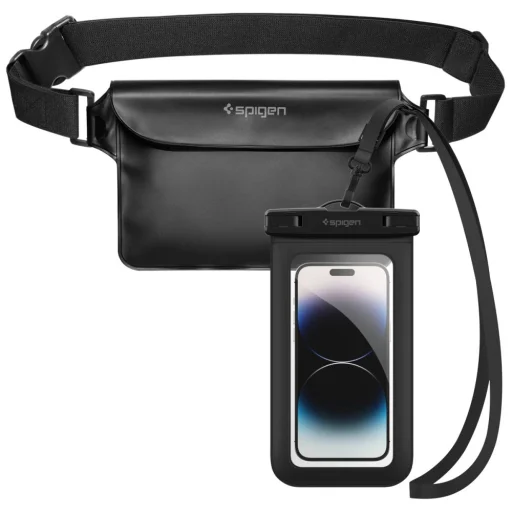 Spigen A621 Čierna Aqua Shield vodotesná ľadvinka + plávajúce puzdro - 1