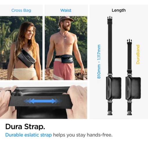  Spigen A621 Fekete Aqua Shield vízálló derék táska + lebegő tok - 10