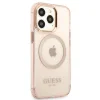 Guess Gold Outline Translucent MagSafe tok iPhone 13 Pro Max - rózsaszín - 4