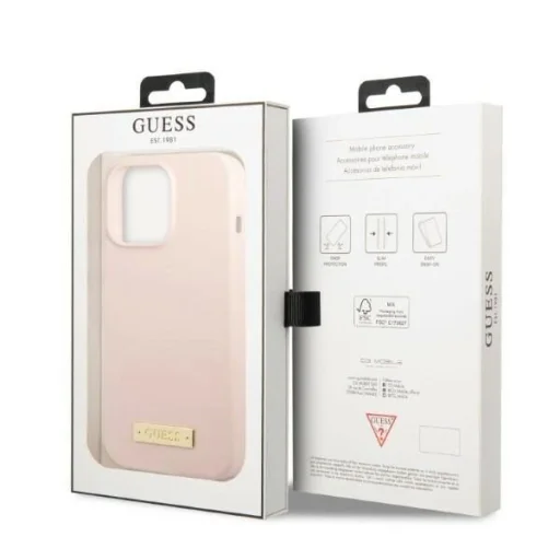 Guess GUHMP13XSPLP Guess Silicone Logo Plate MagSafe iPhone 13 Pro Max 6.7" pink/pink tok - 8