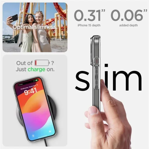  iPhone 15 kristálytiszta Spigen Crystal Flex tok - 7