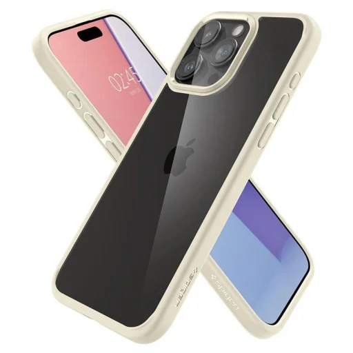  iPhone 15 Pro Max homokbézs Spigen Crystal Hybrid tok - 1