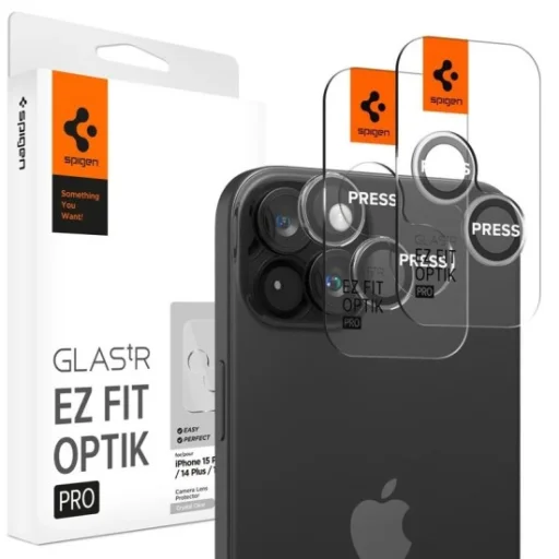 Spigen Glas.tR EZ Fit Optik Pro kamera védő fólia iPhone 15 / iPhone 15 Plus - 2 db üvegfólia - 1
