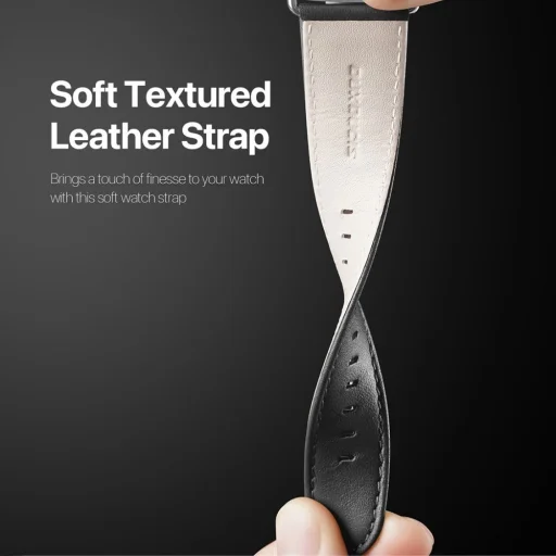 DUX DUCIS szíj YS valódi bőr Apple Watch 38 / 40 / 41 mm fekete - 4