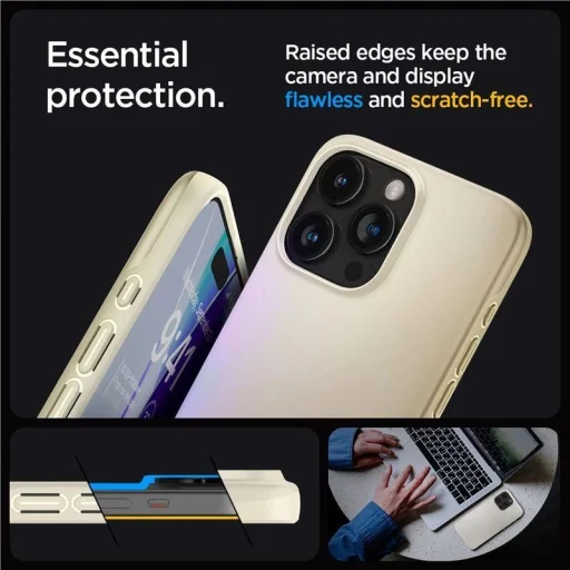  iPhone 15 Pro Spigen Thin Fit, mute beige tok - 7