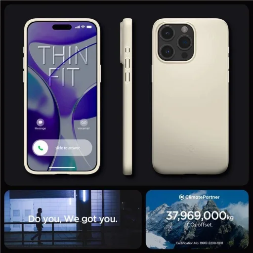  iPhone 15 Pro Spigen Thin Fit, mute beige tok - 9