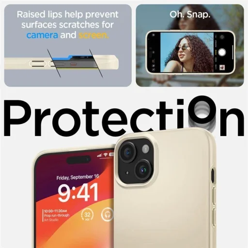  iPhone 15 Plus bézs Spigen Thin Fit tok - 6