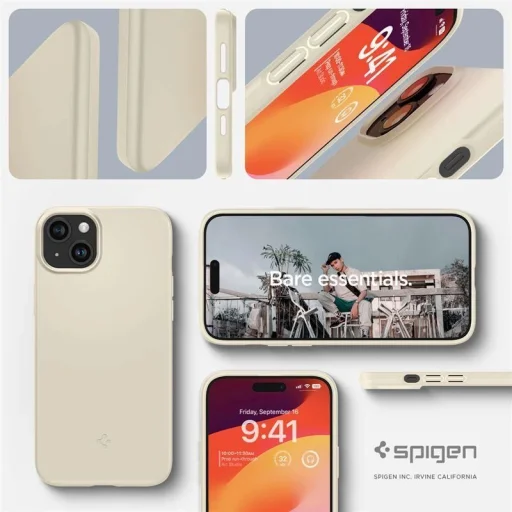  iPhone 15 Plus bézs Spigen Thin Fit tok - 8