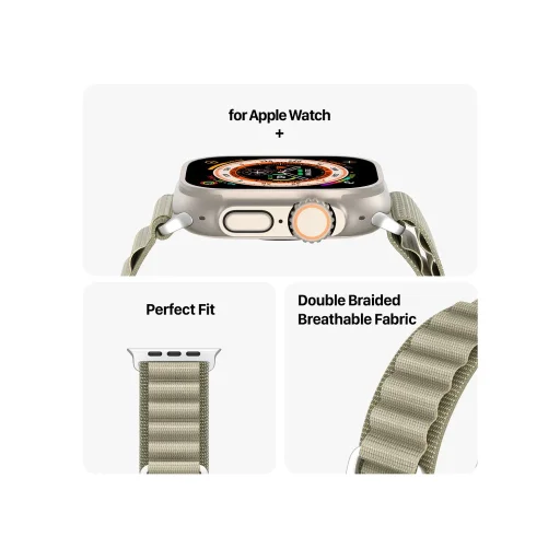 DUX DUCIS GS nylonový remienok Apple Watch 42/44/45/49 mm olivový - 3
