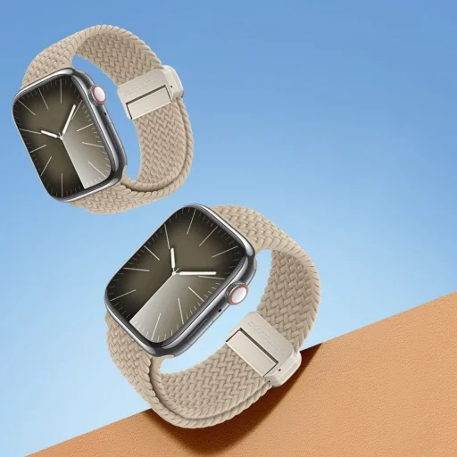 DUX DUCIS Mixture Pro nyújtható fonott szíj Apple Watch 42 / 44 / 45 / 49 mm bézs - 4