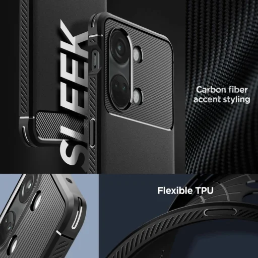  OnePlus Nord 3 5G-hez matt fekete Spigen Rugged Armor tok - 11