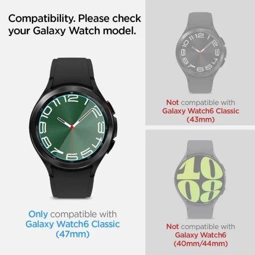 Spigen Glas.tR EZ Fit üvegfólia Samsung Galaxy Watch 6 Classic (47 mm) - 2 db. - 6