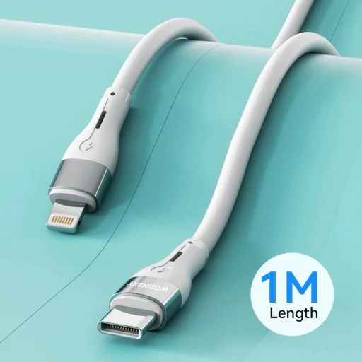Wozinsky WSTCL1 Lightning / USB-C PD 27W kábel 1 m - fehér - 6