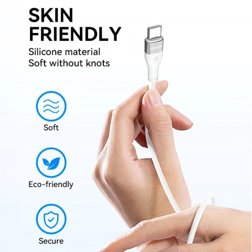 Wozinsky WSTCC2 USB-C / USB-C PD 65W kábel 2 m - fehér - 8