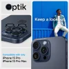 Spigen Optik.tR EZ Fit Kamera Védő az iPhone 14 Pro / Pro Max / 15 Pro / Pro Max / 16 Pro / Pro Max / 17 Pro / Pro Max készülékekhez - Titán Kék 2 db, üvegfólia - 7
