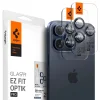 Spigen Optik.tR EZ Fit Kamera Védő az iPhone 14 Pro / Pro Max / 15 Pro / Pro Max / 16 Pro / Pro Max / 17 Pro / Pro Max készülékekhez - Titán Kék 2 db, üvegfólia