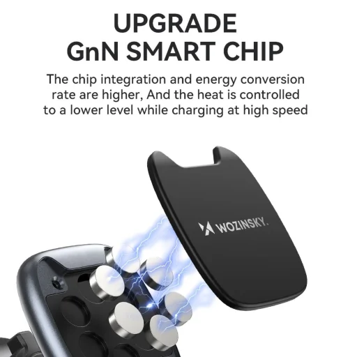 Wozinsky WUMTK mágneses telefontartó autó szellőzőrácsba - fekete - 5