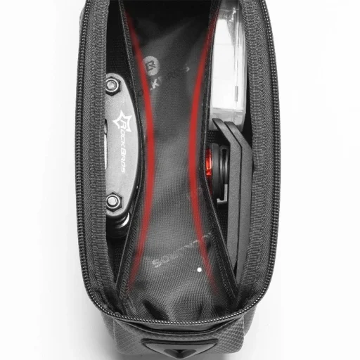 Rockbros B68 páncélozott kerékpártáska telefonzsebbel és borítással 1.7l - fekete tok - 3