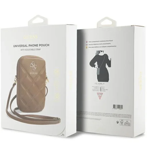 Guess Zip Quilted 4G táska - barna tok - 5