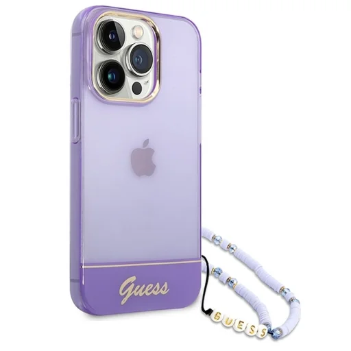 GUESS tok IPHONE 14 Pro GUHCP14LHGCOHU (IML Electro Cam pánttal Áttetsző) lila tok - 2
